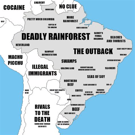 Brazil Stereotype Map Vivid Maps