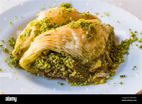 Turkish Dessert Sobiyet Baklava With Pistachio Fistikli Baklava