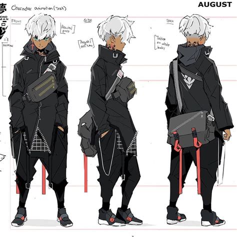 Techwear Style Manga Anime Character Design Black Anime Characters