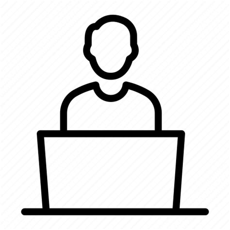 Avatar Computer Laptop Operator Person User Working Icon