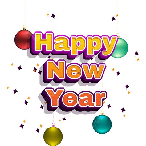 Happy New Year Typography Letter New Year Png And Vector With
