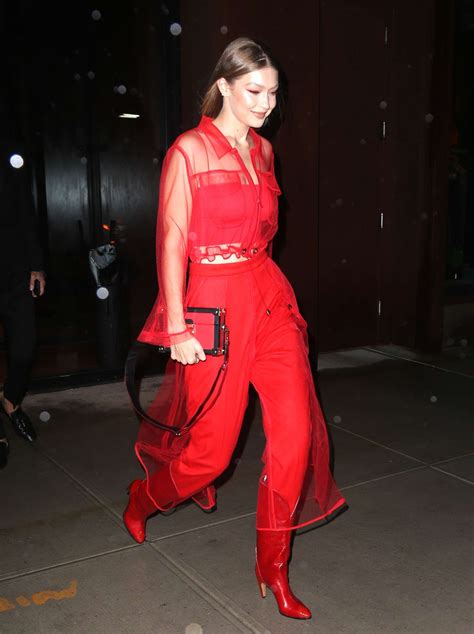 Gigi Hadid In Red Outfit 06 Gotceleb