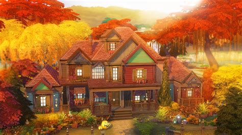 The Sims 4 Autumn Dream Home Speed Build Youtube