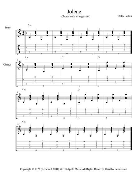 Jolene By Dolly Parton Digital Sheet Music For Guitar Tab Download