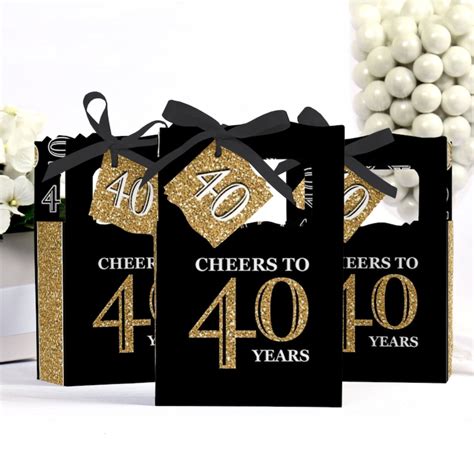 Adult 40th Birthday Gold Birthday Party Favor Boxes Set Etsy