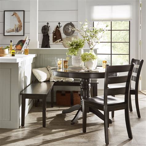 Small Kitchen Table Set Chairs Breakfast Nook Dining Round Space Shelf