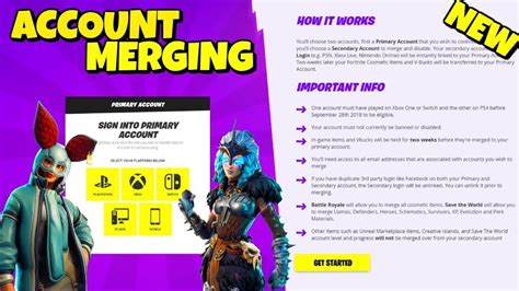 The Account Merging Process How To Set It Up In Season 2 Fortnite Account Merging Youtube