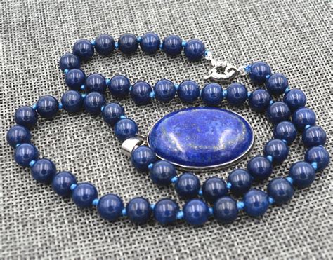 Egyptian Lapis Lazuli Gem Stone Round Beads Necklace Mm Bead Necklace