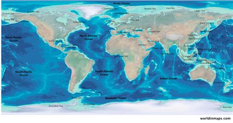 World Oceans And Seas Map By Maps Com From Maps Com W