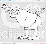 Outlined Swallower Circus Sword Side Man Clipart Cartoon Vector Royalty Djart sketch template