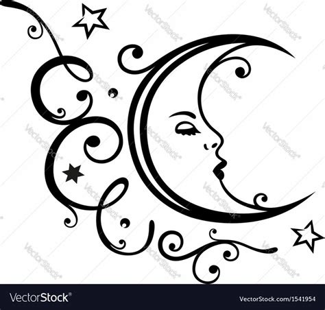 Download High Quality Moon Clipart Black And White Vector Transparent
