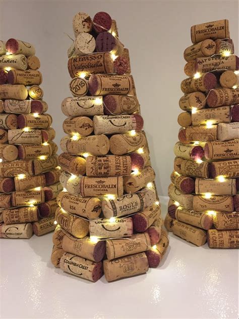 Wine Cork Christmas Trees With LED Lighting Etsy Wine Cork Crafts Christmas Cork Crafts