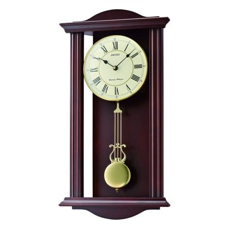 Wooden Westminster Chime Quartz Wall Clock And Pendulum Qxh072b Clocks From Hillier Jewellers Uk