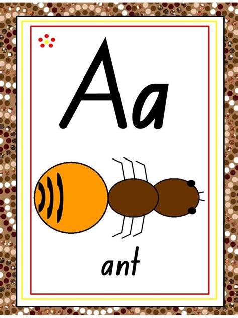 Aboriginal Abc Chart Flash Cards Letter Tracing Etsy