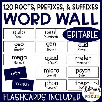 Root Words Prefixes And Suffixes Word Wall And Flashcards Printable Hot Sex Picture