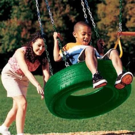 Single Axis Tire Swing Creative Playthings Plastic Green Tire Swing