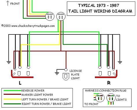 Headlight And Tail Light Wiring Schematic Diagram Typical 1973