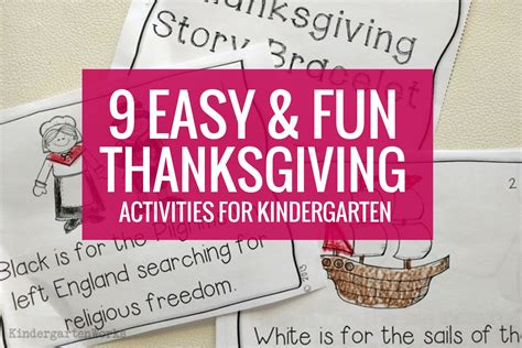 9 Easy And Fun Thanksgiving Activities For Kindergarten Kindergartenworks