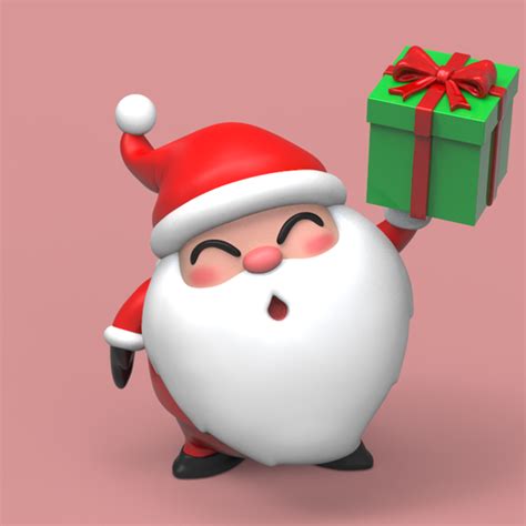 Download Stl File Christmas Cute Chibi Santa Design To 3d Print ・ Cults