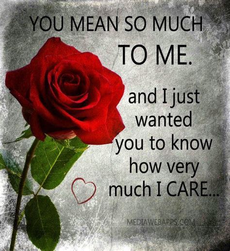 You Mean So Much To Me I Just Want You To Know How Much I Care Best Love Quotes Hugs And