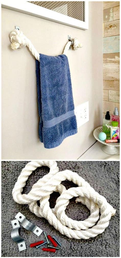 Bath towel hooks exchange from the wide range of products in diy & tools store. DIY Rope Towel Holder - 50 Easy DIY Towel Rack Ideas to ...