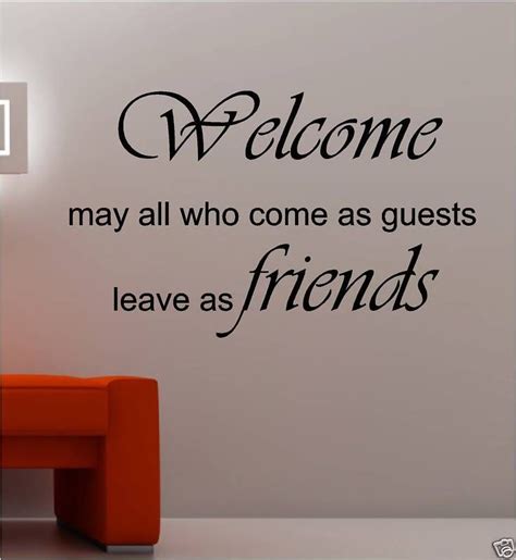 Guests Welcome Poem Quote Vinyl Wall Art Sticker Welcome Poems