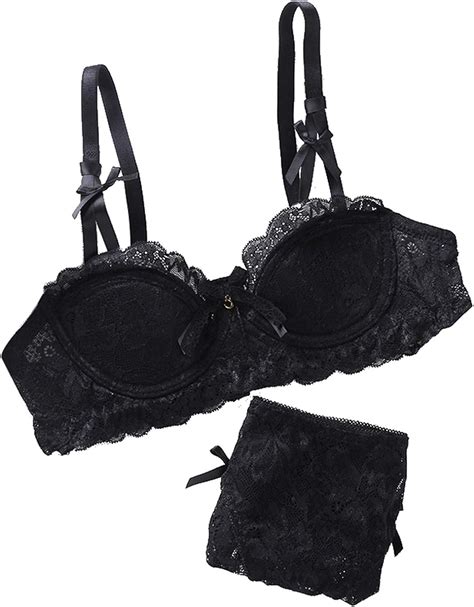 Sexy Full Lace Embroidery Flowers Thin Strap Thickening Bra Lingerie Temptation Underwear Set