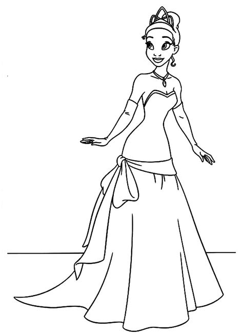 12 coloring pages of princess tiana - Print Color Craft