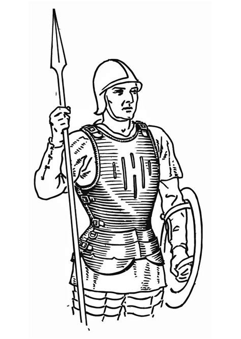 Parents, teachers, churches and recognized nonprofit organizations may print or copy multiple coloring pages for use at home or in the classroom. Coloring Page Soldier with cuirass - free printable ...