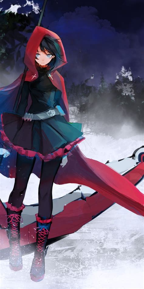 Wallpaper Rwby Trees Ruby Rose Moon Hoodie Scythe Resolution