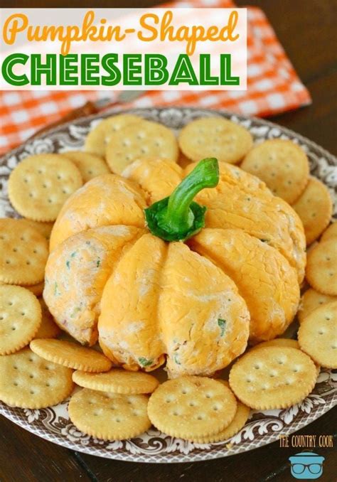 Pumpkin Shaped Cheeseball Video Recipe Halloween Food Appetizers