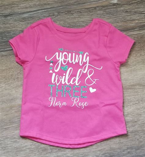 3rd Birthday Tshirt Toddler T Shirt Young Wild And Etsy Israel