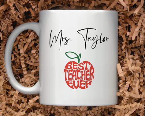 Mrs Teacher Mug Best Teacher Ever T Thank You Teacher Etsy