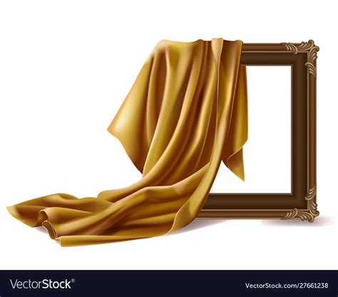 Red Silk Cloth Cover Wooden Photo Frame Isolated Vector Image