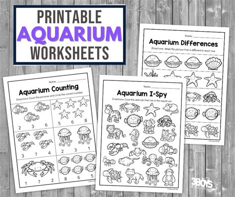 Aquarium Worksheets 3 Boys And A Dog