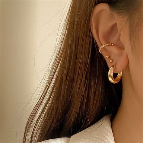 18k Gold Filled Thick Hoops Gold Thick Hoop Earrings Etsy