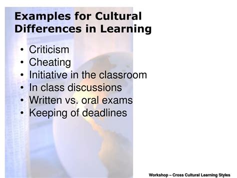 Ppt Cross Cultural Learning Styles Workshop Powerpoint Presentation