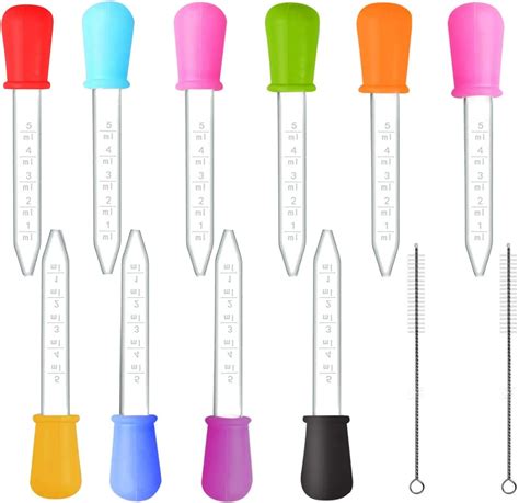 Behahai 7pcs Silicone Pipettes Dropper 5ml Liquid Droppers With