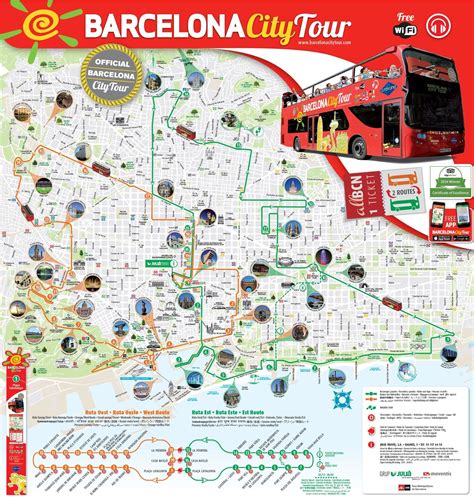 Barcelona Sightseeing Map Barcelona Tourist Map Barcelona Map