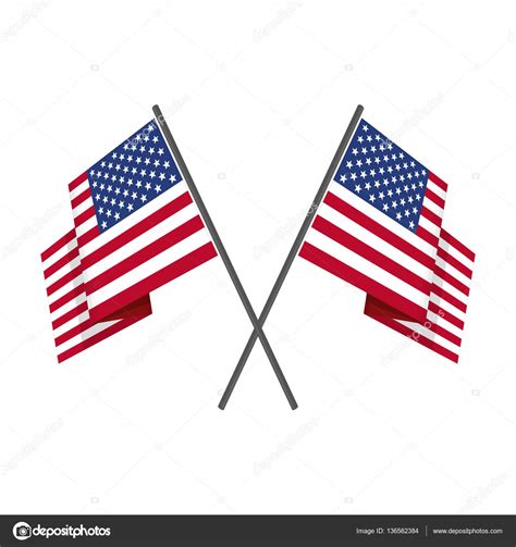 Dos Cruzados Vector Bandera Americana Vector Gráfico Vectorial © Art