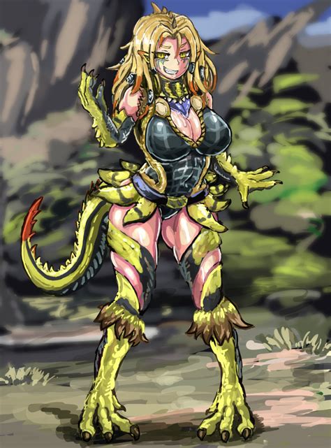 Rule 34 Big Breasts Blonde Hair Capcom Claws Cleavage Fanged Wyvern
