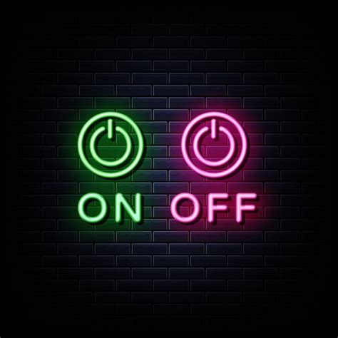 On Off Neon Signs Style Text Vector Vetor Premium