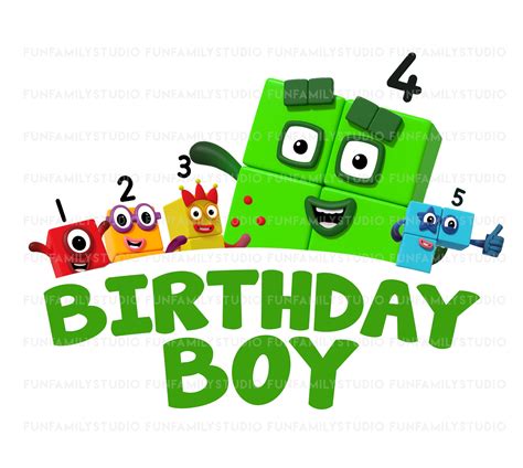 Numberblocks Birthday Boy Design Boy 4th Birthday Printable Etsy