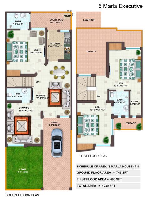 Můj Oblíbený Domů 5 Marla House Floor Plan