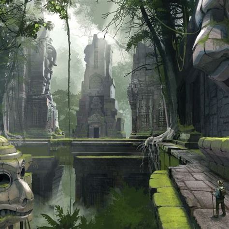 The Jungle In Ruins By Shneeky Fantasy Landscape Jungle Temple