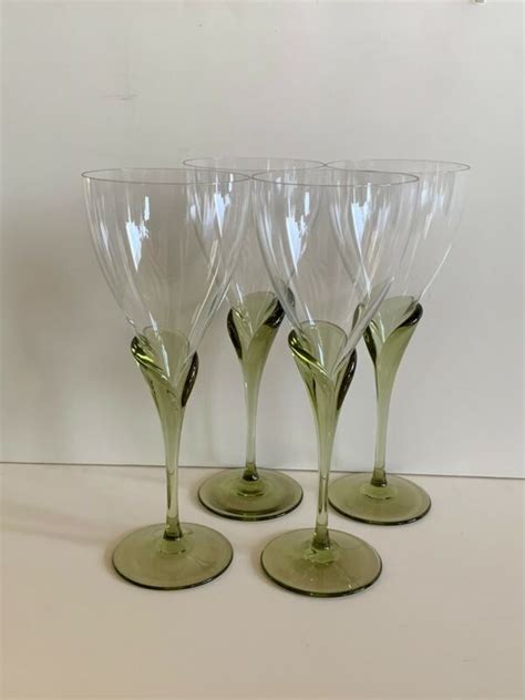 Vintage Rosenthal Papyrus Green Tulip Stemmed Wine Glasses Set Of 4 Antique Price Guide