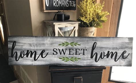 Home Sweet Home Sign Rustic Country Fixer Upper Style Farmhouse Wood