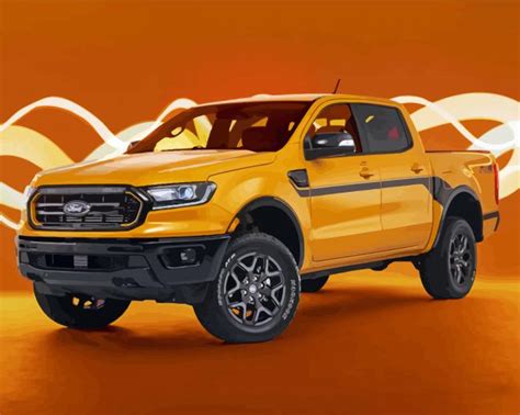 Yellow Ford Ranger Car Paint By Numbers Canvas Paint By Numbers