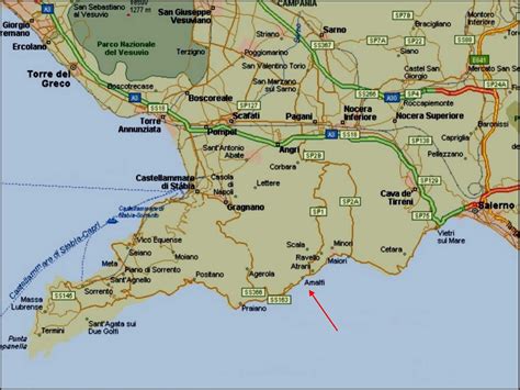 Mapa Da Costa Amalfitana