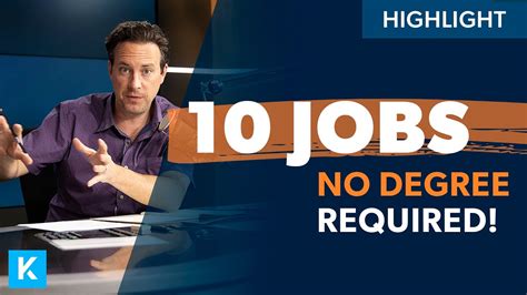 10 Jobs That Dont Require A Degree Youtube
